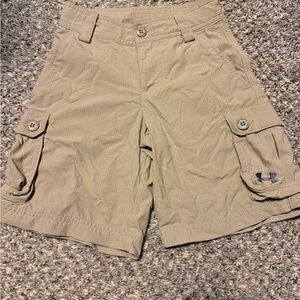 Under Armour Tan Cargo Shorts with Practical Design